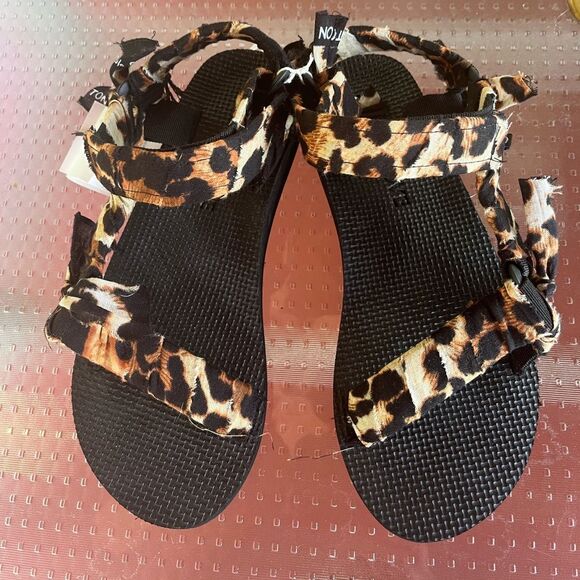 ArizonaLove Trekky Sandal black/brown Leopard print, branded sole, open toe, 37 - Picture 3 of 7